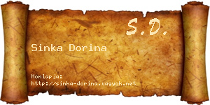 Sinka Dorina névjegykártya
